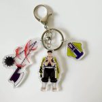 Gyomei Himejima Triple Keyring with character, chained weapon and outfit acrylic charms