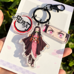 Nezuko Kamado Eye Keyring with Three Acrylic Charms