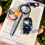 Muichiro Chibi Sword Keyring with Demon Slayer Logo