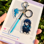 Muichiro Mist Sword Keyring with Blue Acrylic Charms