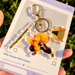 Zenitsu Lightning Sword Keyring with Yellow Haori Charm