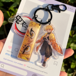 Zenitsu Agatsuma Eye Keyring with Demon Slayer Logo